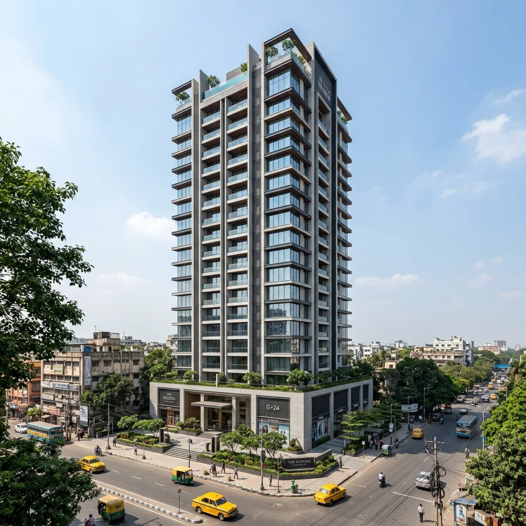 AJC Bose Road High-Rise — G+24 luxury residential tower with advanced seismic resistance systems.